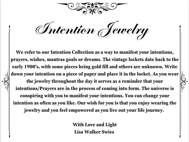 Vintage Intention Locket on Gold fill 16" chain
