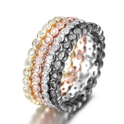 Bezel set Crystal Stackable Ring