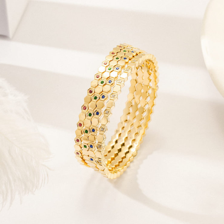 Honeycomb stackable bracelet