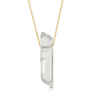 Mary of Teck Gold Fill Chain With Clear Quartz Necklace