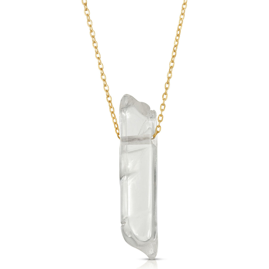 Mary of Teck Gold Fill Chain With Clear Quartz Necklace
