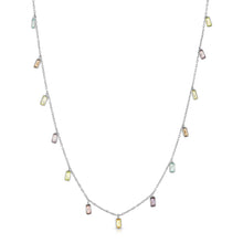 Load image into Gallery viewer, Joan Crawford -Magnetic Clasp, Sterling Silver Chain with Colored Swarovski Crystals