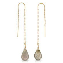 Load image into Gallery viewer, Pull Through Earring - 22kt Gold Fill Chain and Hook with Labradorite
