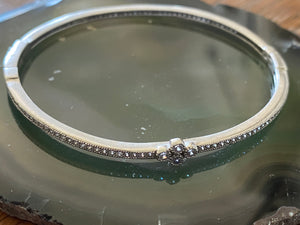 Petite Fleur Stackable Bracelet with Swarovski Crystals Sterling Silver