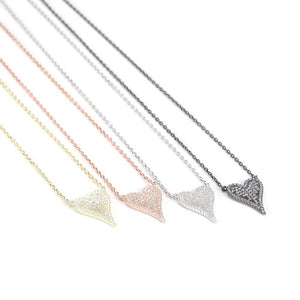 Pointed Heart Necklace Reversible Necklace one side is Swarovski Crystals or Shiny