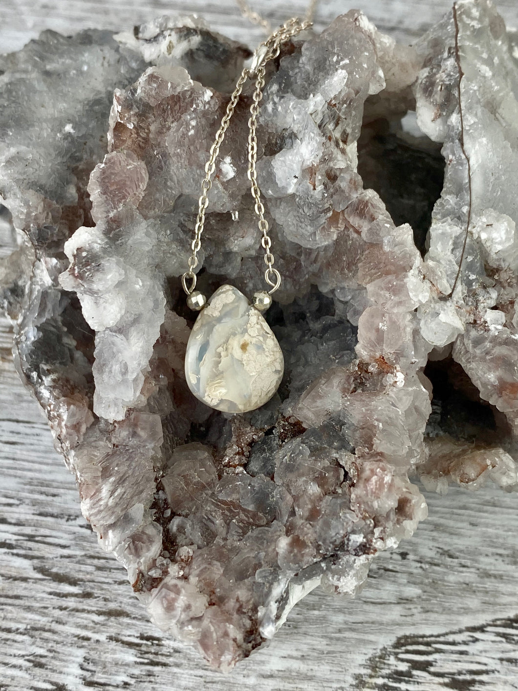 Out of This World - Silver with Lightning Ridge Opal Necklace
