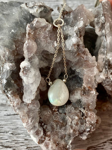 Out of This World - Silver with Lightning Ridge Opal Necklace