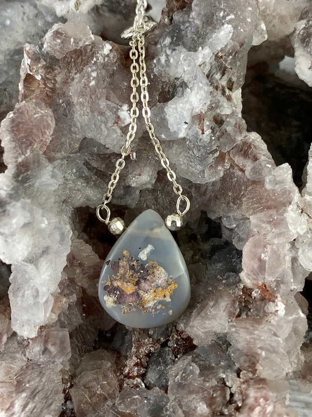 Out of This World - Silver with Lightning Ridge Opal Necklace