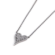 Pointed Heart Necklace Reversible Necklace one side is Crystals or Shiny